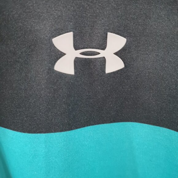 Under Armour Men's Loose Fit Size Large Blue & Black Short Sleeve Polo Shirt - Picture 4 of 14